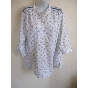Vintage Peggy Lou Floral Pop Over Blouse Size 46